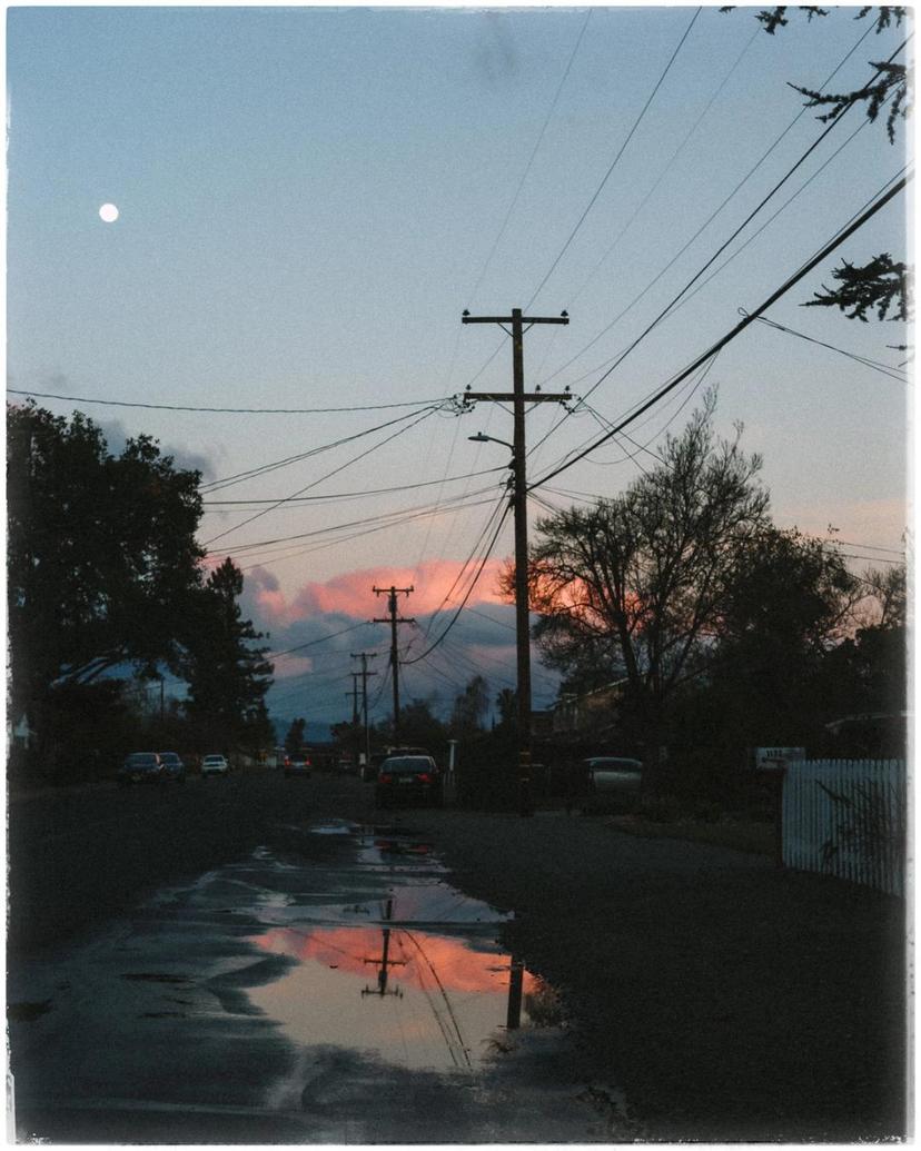 Wet Street at sunset